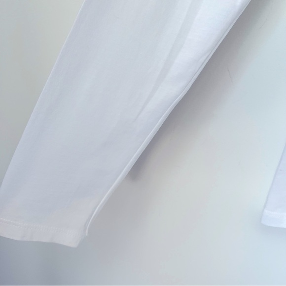 Peruvian Connection Pure White Stag Folklore Long Sleeve Cotton Tee Transitional - Picture 5 of 8